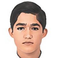 A digital illustration of a young person with short dark hair, neutral expression, and wearing a collared shirt.